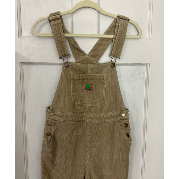 Empyre Suzie Corduroy Tan Bib Overalls Jumpsuit Small 100% Cotton Y2K 90s Skater - Picture 4 of 12
